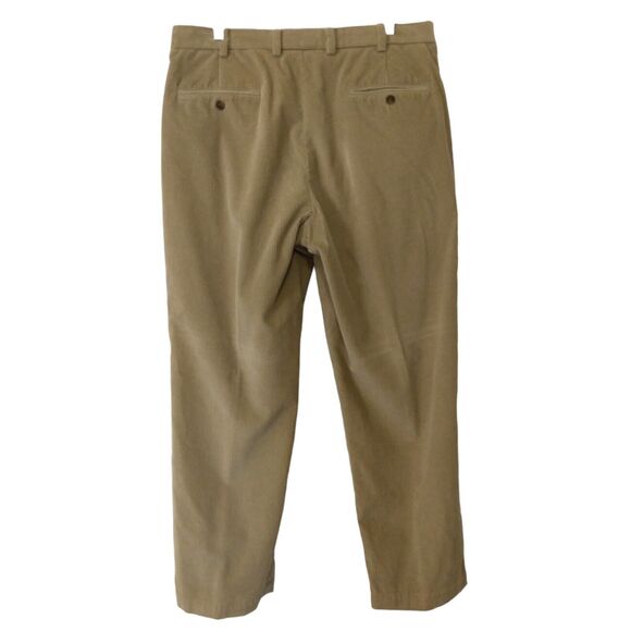 Brooks Brothers Hudson Corduroy pants mens 35x30 khaki tan flat front dress - Picture 2 of 7